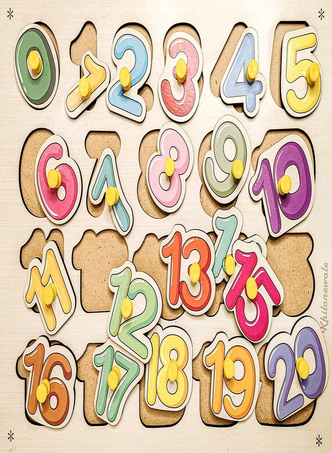 Khilonewale - Wooden Number (Counting's 0 to 20) | Color Learning Educational Puzzle Board for Kids | Montessori Educational Learning Toys - Image 4